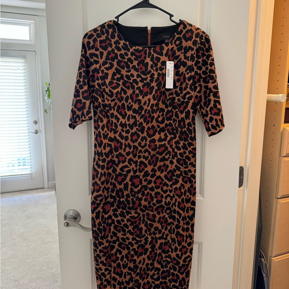 NWT J Crew Cheetah Leopard Animal Print Shift Dress